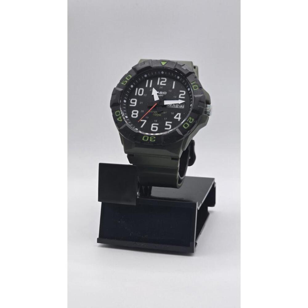 Casio MRW210H-3AV Mens Quartz Sport Watch Olive Drab Green Black Dial Day Date